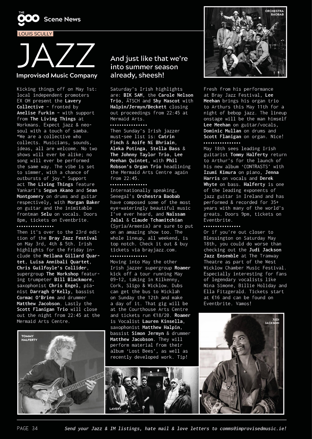 The Goo Dublin jazz page March 2024