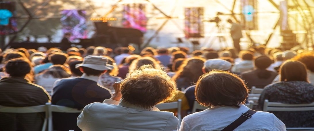 People watching concert on the o