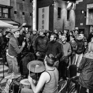 Tom Walsh and Shane Latimer rousing the crowds at Down With Jazz 2013 PHOTO CREDIT Michael Nolan 28129