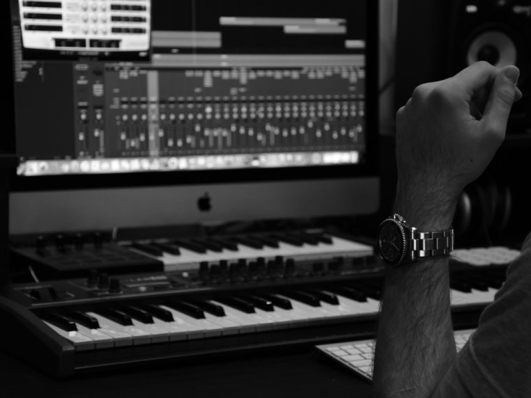 Composition midi keyboard computer image