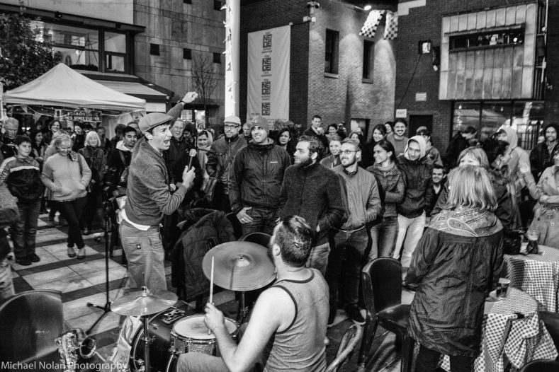 Tom Walsh and Shane Latimer rousing the crowds at Down With Jazz 2013 PHOTO CREDIT Michael Nolan 28129